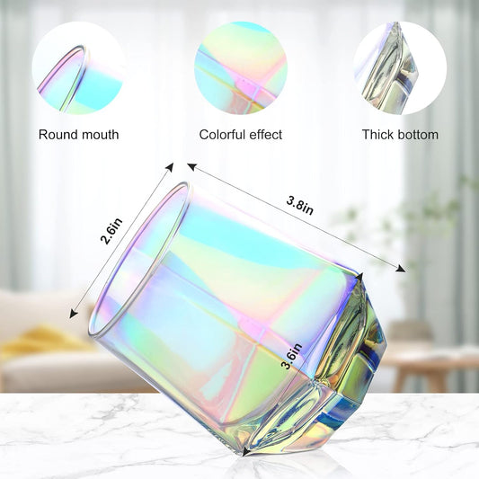 Set de 2 Copas Diamante sin Tallo – Cristal Iridiscente
