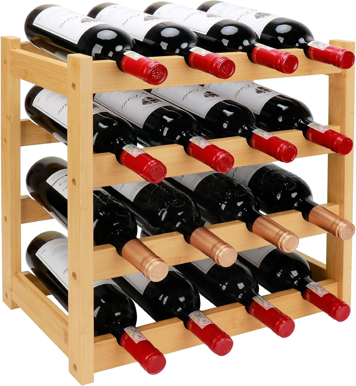 Botellero de Bambú de 3 Niveles – Capacidad para 12 Botellas