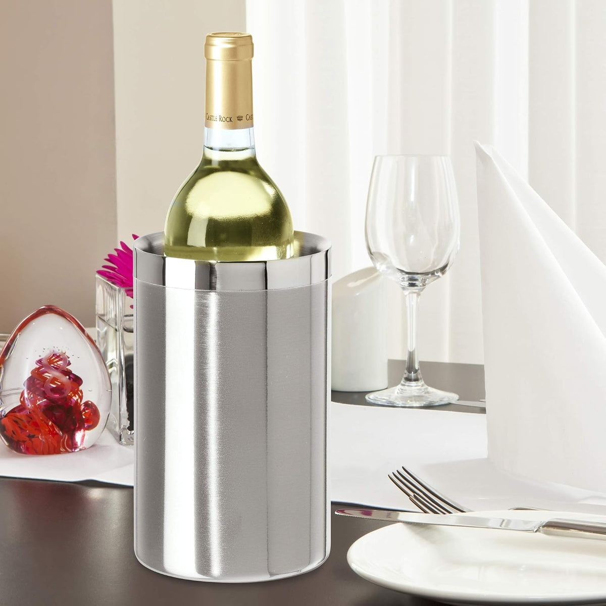Enfriador de Vino Térmico de Acero Inoxidable – Mantiene tu Botella Fría por Horas