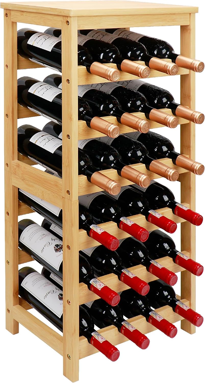 Botellero de Bambú de 3 Niveles – Capacidad para 12 Botellas