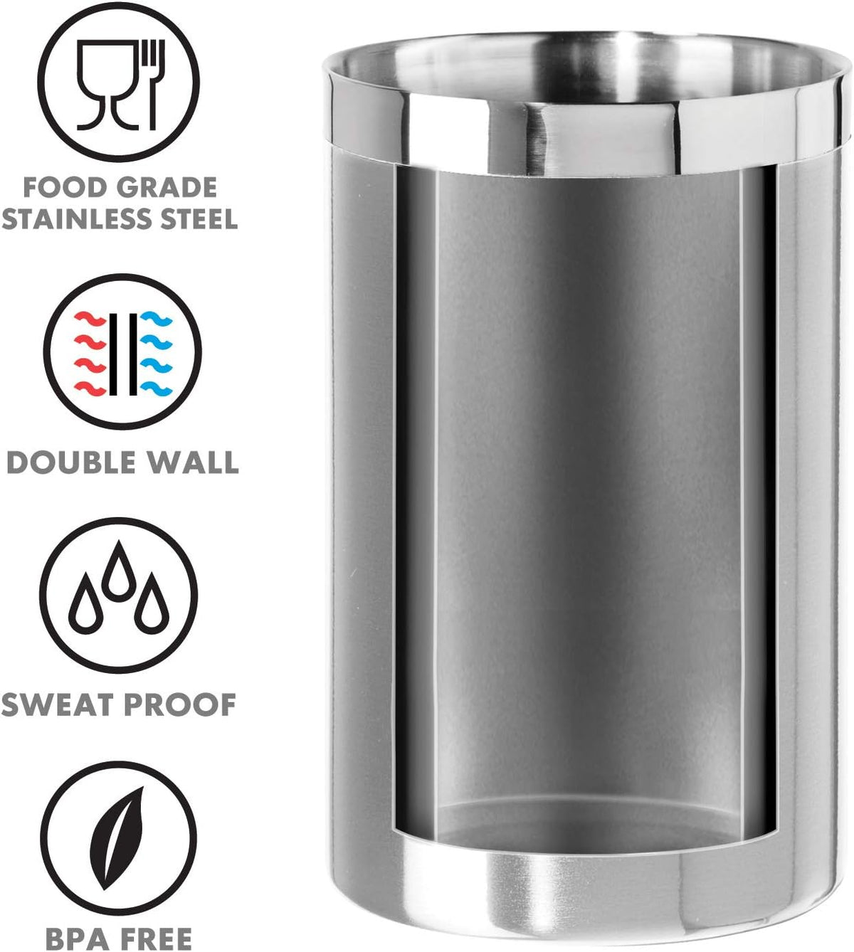 Enfriador de Vino Térmico de Acero Inoxidable – Mantiene tu Botella Fría por Horas