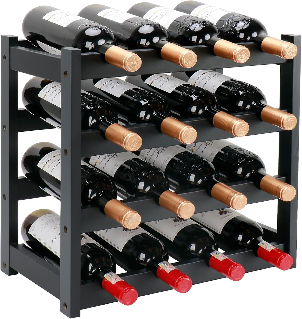 Botellero de Bambú de 3 Niveles – Capacidad para 12 Botellas