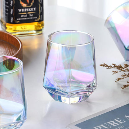 Set de 2 Copas Diamante sin Tallo – Cristal Iridiscente
