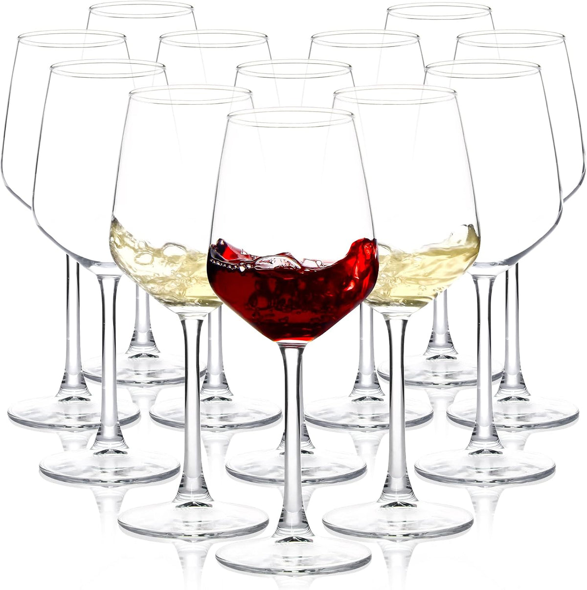 Set de 12 Copas de Vino de Tallo Largo – Ideal para Cenas y Eventos