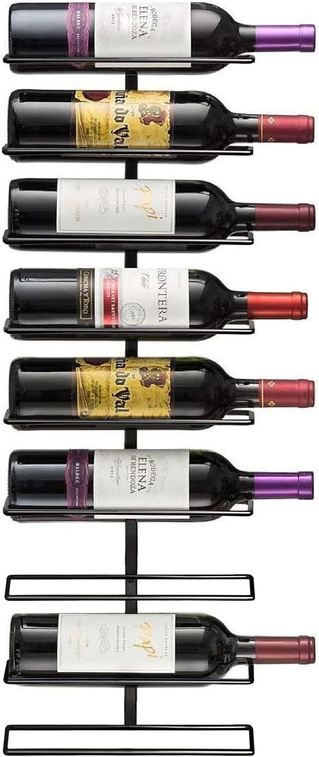 Botellero de Pared en Metal – Exhibe 9 Botellas con Estilo