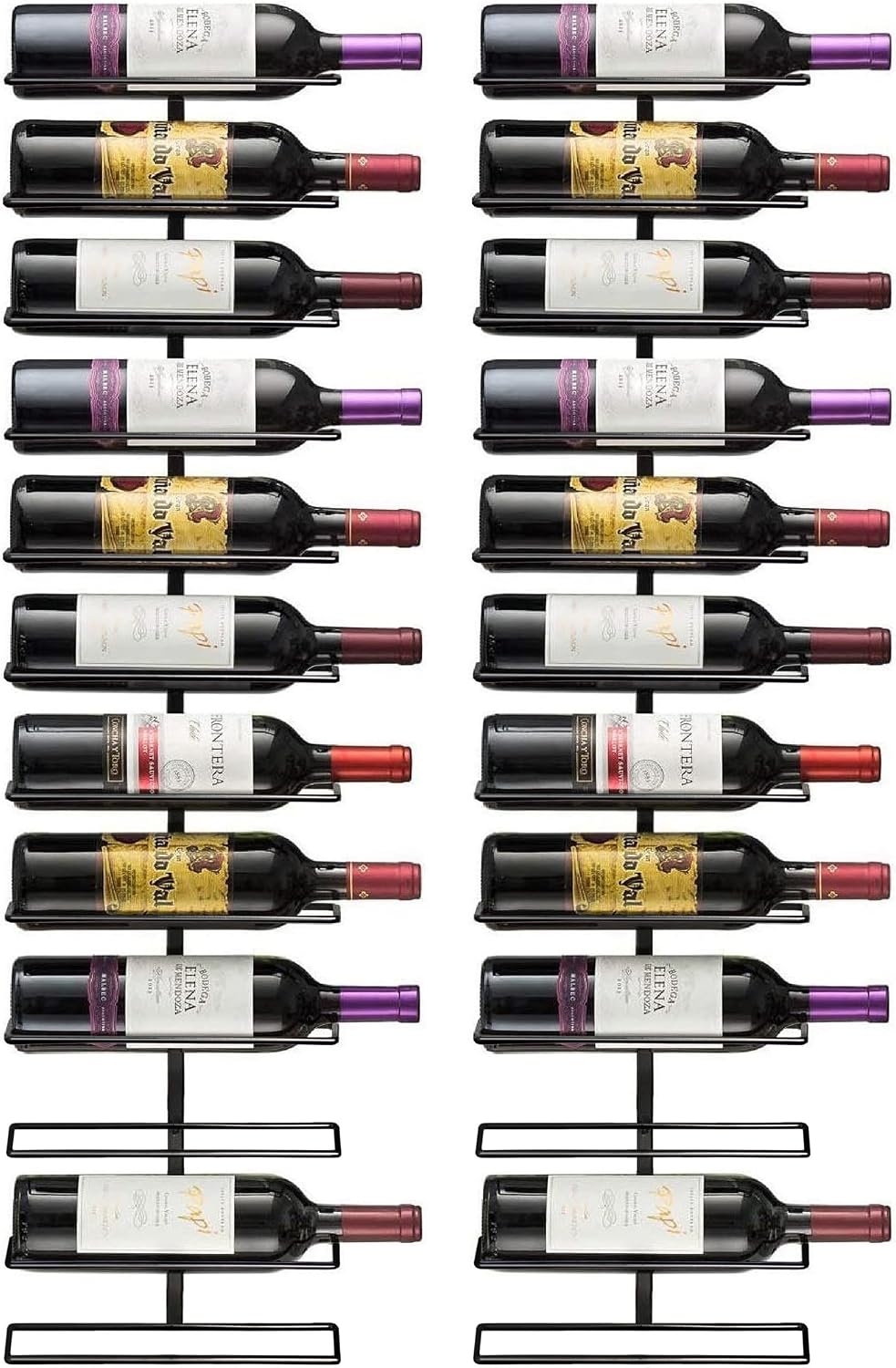 Botellero de Pared en Metal – Exhibe 9 Botellas con Estilo