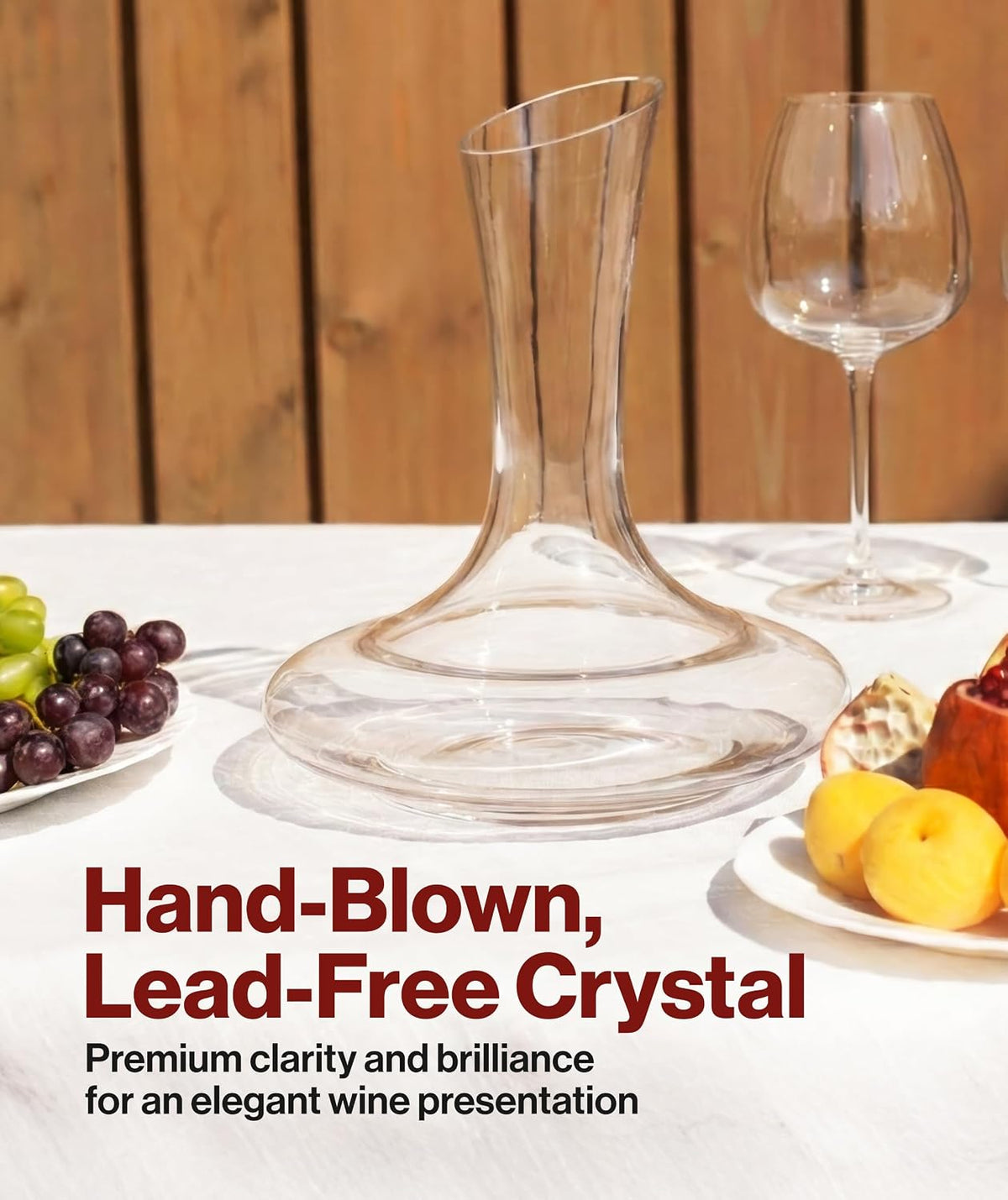 Decantador de Cristal Soplado a Mano con Aireador – 750 ml
