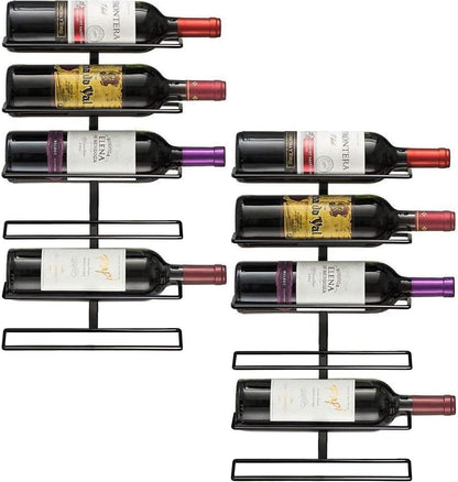 Botellero de Pared en Metal – Exhibe 9 Botellas con Estilo