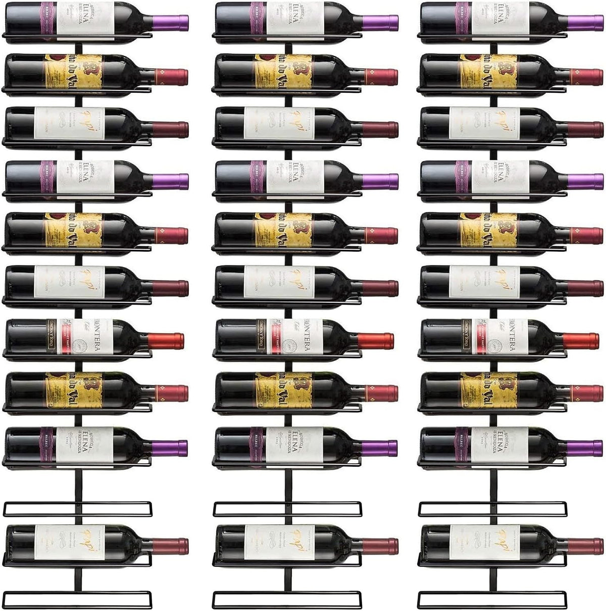 Botellero de Pared en Metal – Exhibe 9 Botellas con Estilo