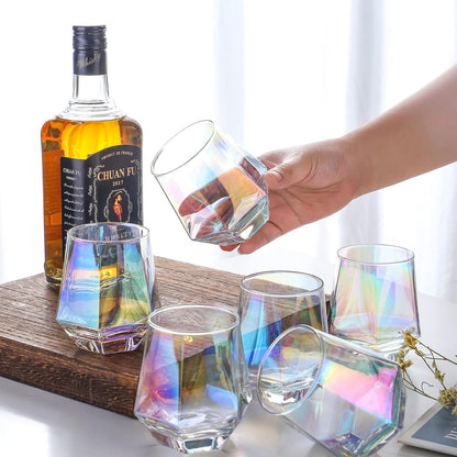 Set de 2 Copas Diamante sin Tallo – Cristal Iridiscente