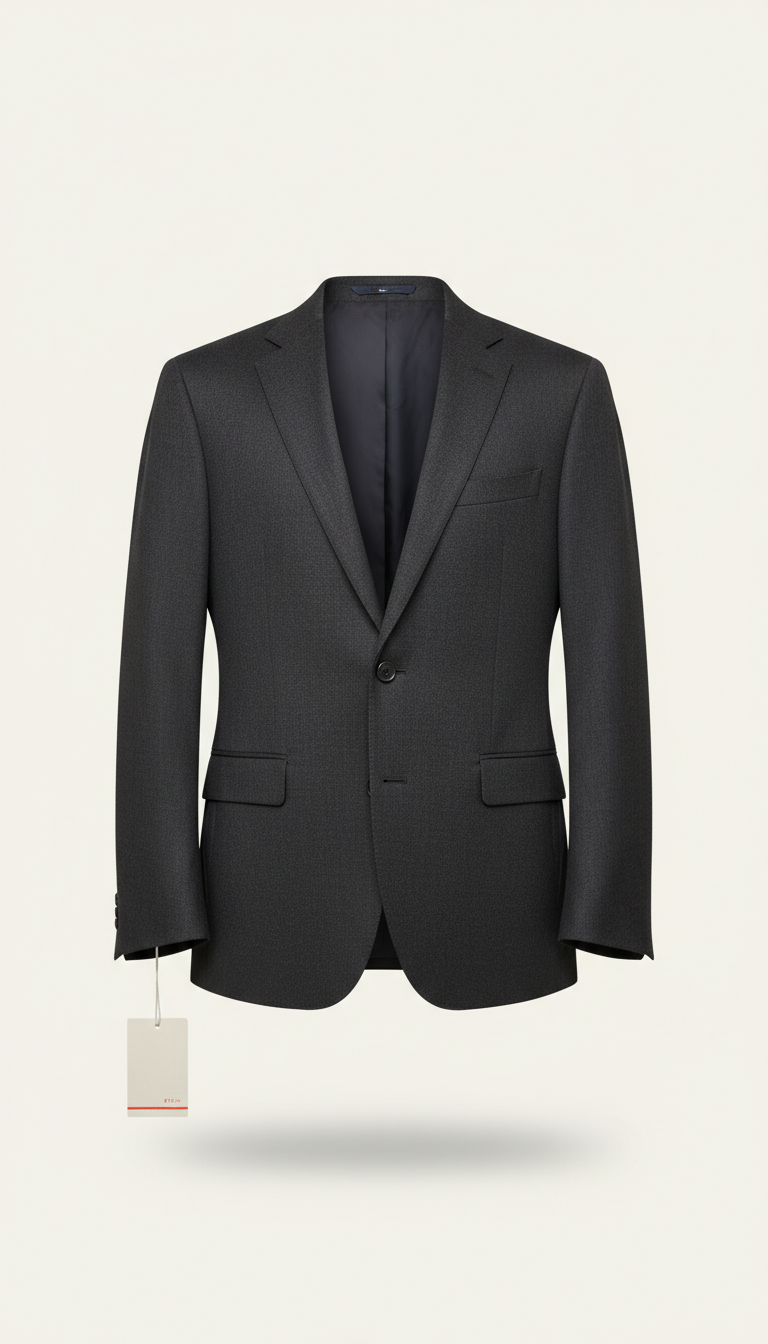 Charcoal Wool Tailored Blazer