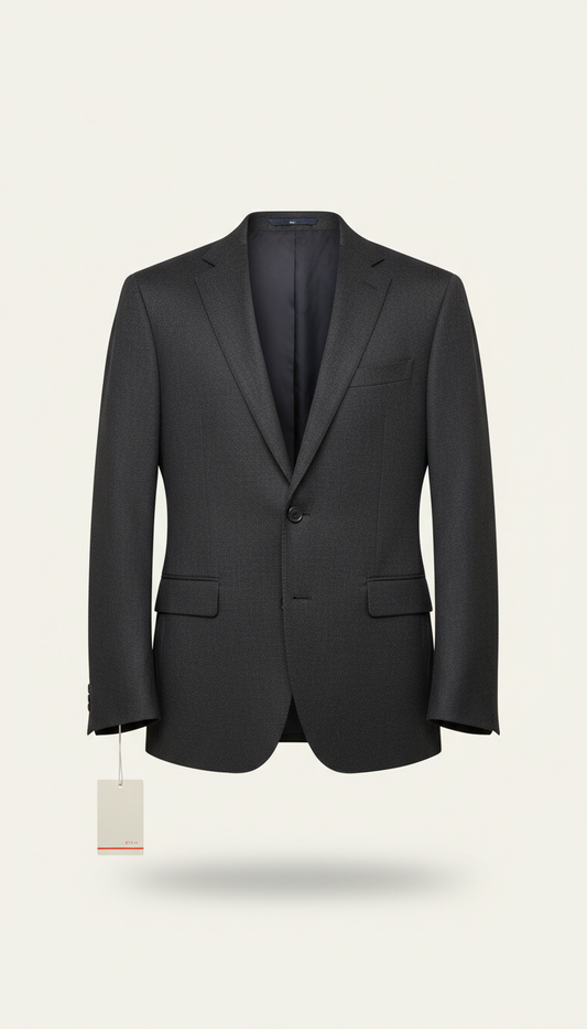 Charcoal Wool Tailored Blazer